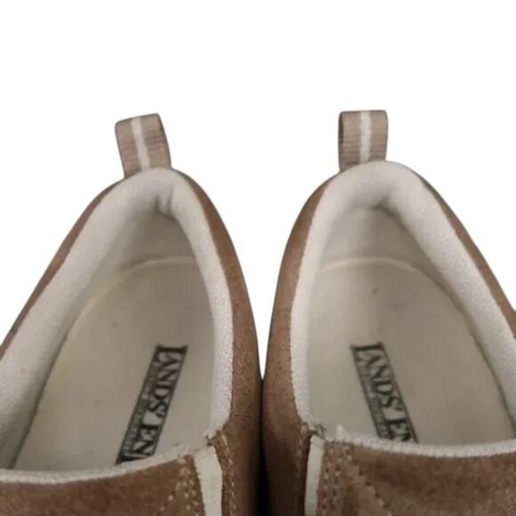 Lands End Shoes Womens 8 Slip On Casual Sneaker Suede Leather Brown Comfort Walk - Picture 8 of 13